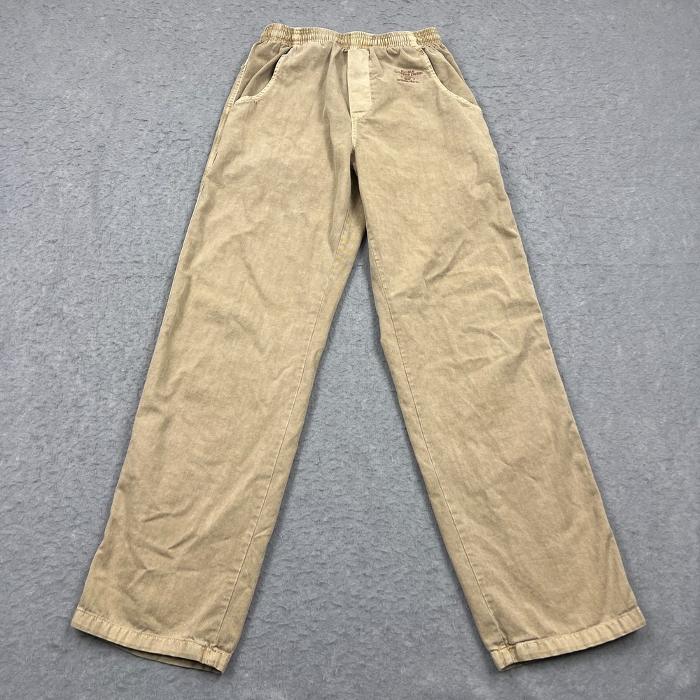 Crazy Shirts Hawaii Pants Men's Small Kona Coffee Dyed‎ Beige Drawstring Khakis
